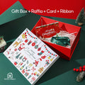 Ready Stock Christmas Premium Solid Hard Gift Box with Raffia Card Ribbon Gift Packaging Magnetic Folding Xmas