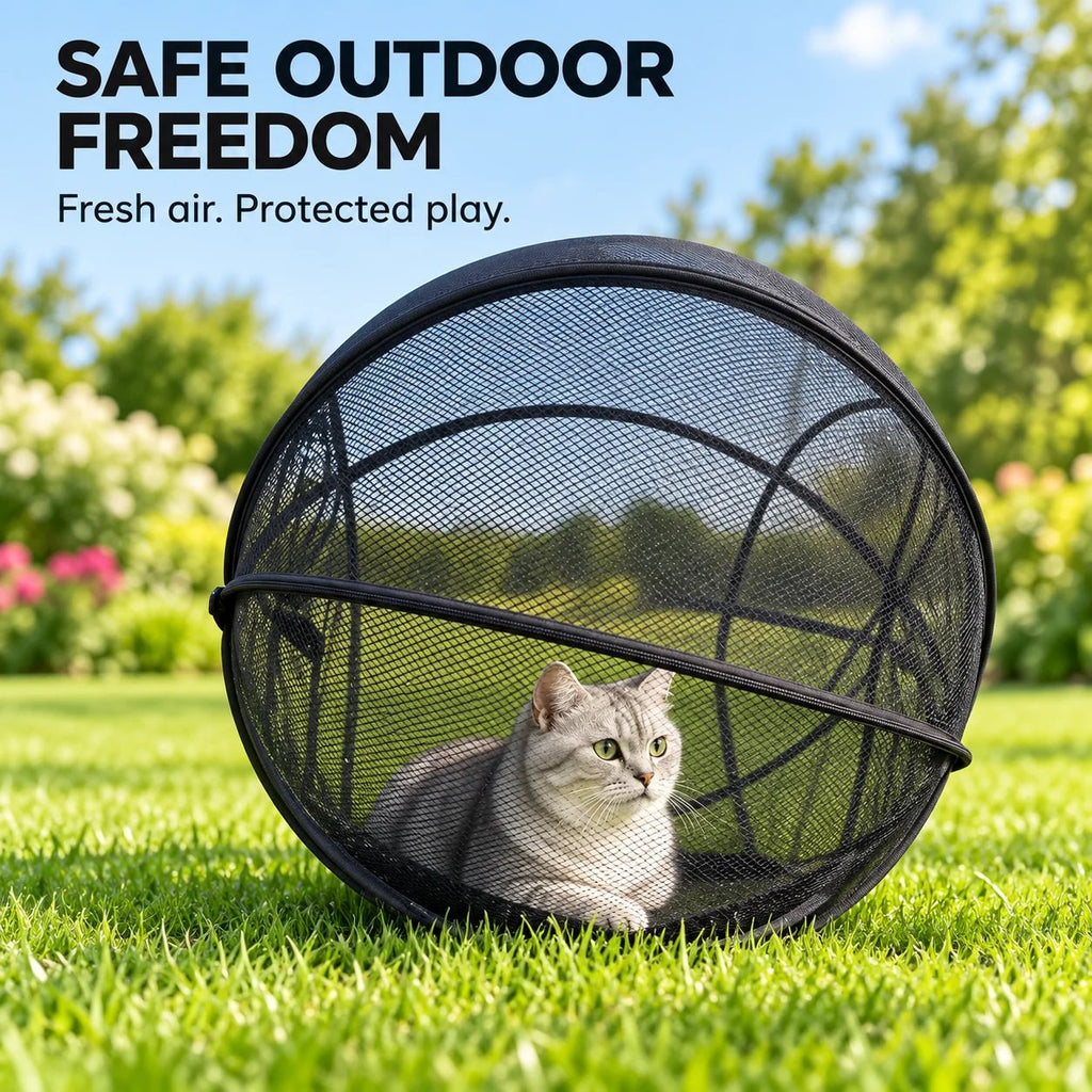 ⏳ Limited Time Offer 60% OFF – 🐱 Pop Up Cat Playpen | 27.56-Inch Breathable Mesh Enclosure for Indoor & Outdoor Use 🌿