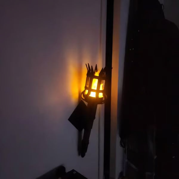 Medieval Torch Wall Sconce: Battery LED Realistic Candle Light with Remote - Torch + Wall Mount / Orange