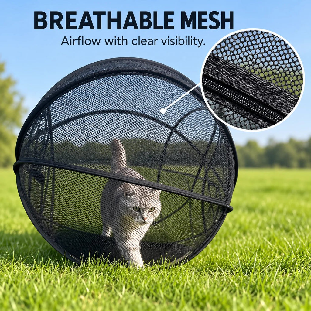 ⏳ Limited Time Offer 60% OFF – 🐱 Pop Up Cat Playpen | 27.56-Inch Breathable Mesh Enclosure for Indoor & Outdoor Use 🌿