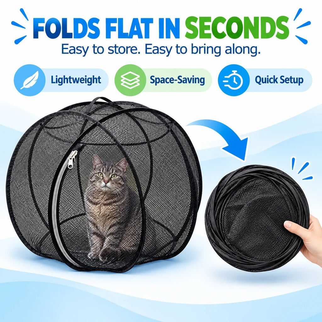 ⏳ Limited Time Offer 60% OFF – 🐱 Pop Up Cat Playpen | 27.56-Inch Breathable Mesh Enclosure for Indoor & Outdoor Use 🌿