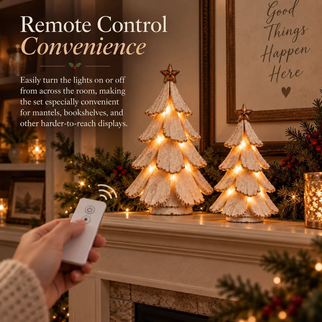 🔥⏰️ Limited Time Special Price 🌙 Vintage Lighted Christmas Tree & Angel Ornaments