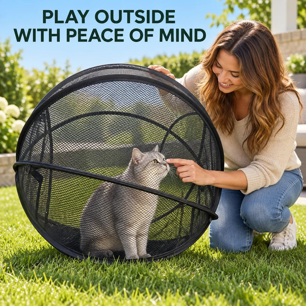 ⏳ Limited Time Offer 60% OFF – 🐱 Pop Up Cat Playpen | 27.56-Inch Breathable Mesh Enclosure for Indoor & Outdoor Use 🌿