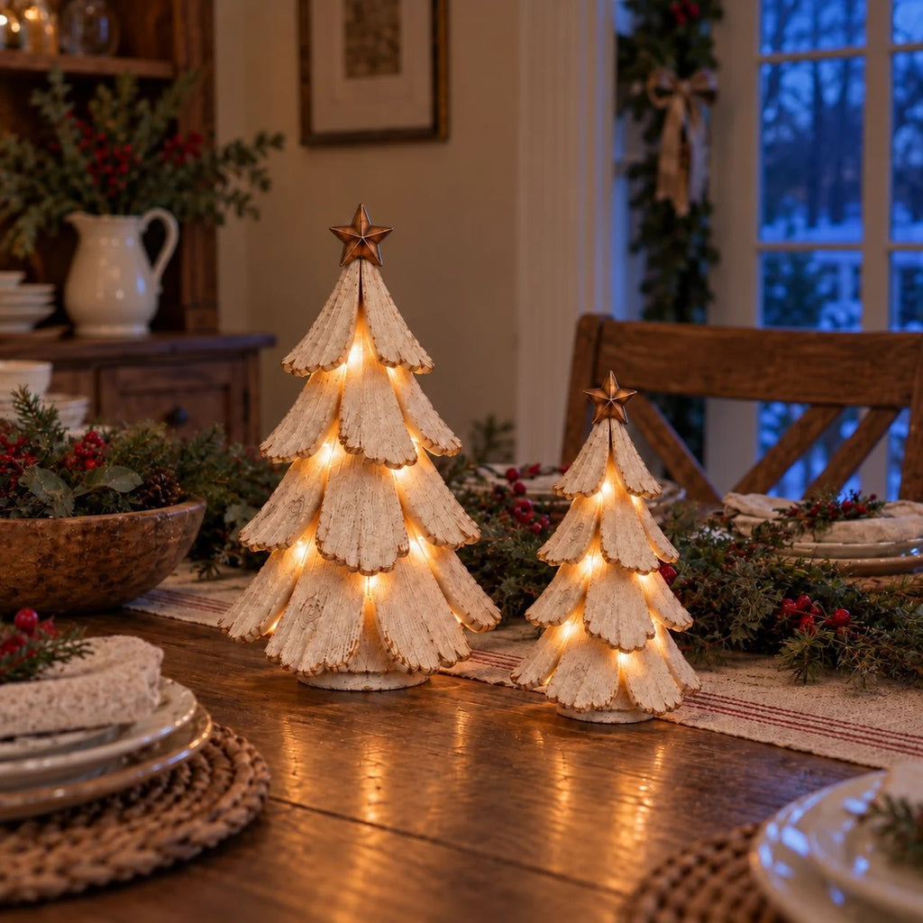🔥⏰️ Limited Time Special Price 🌙 Vintage Lighted Christmas Tree & Angel Ornaments