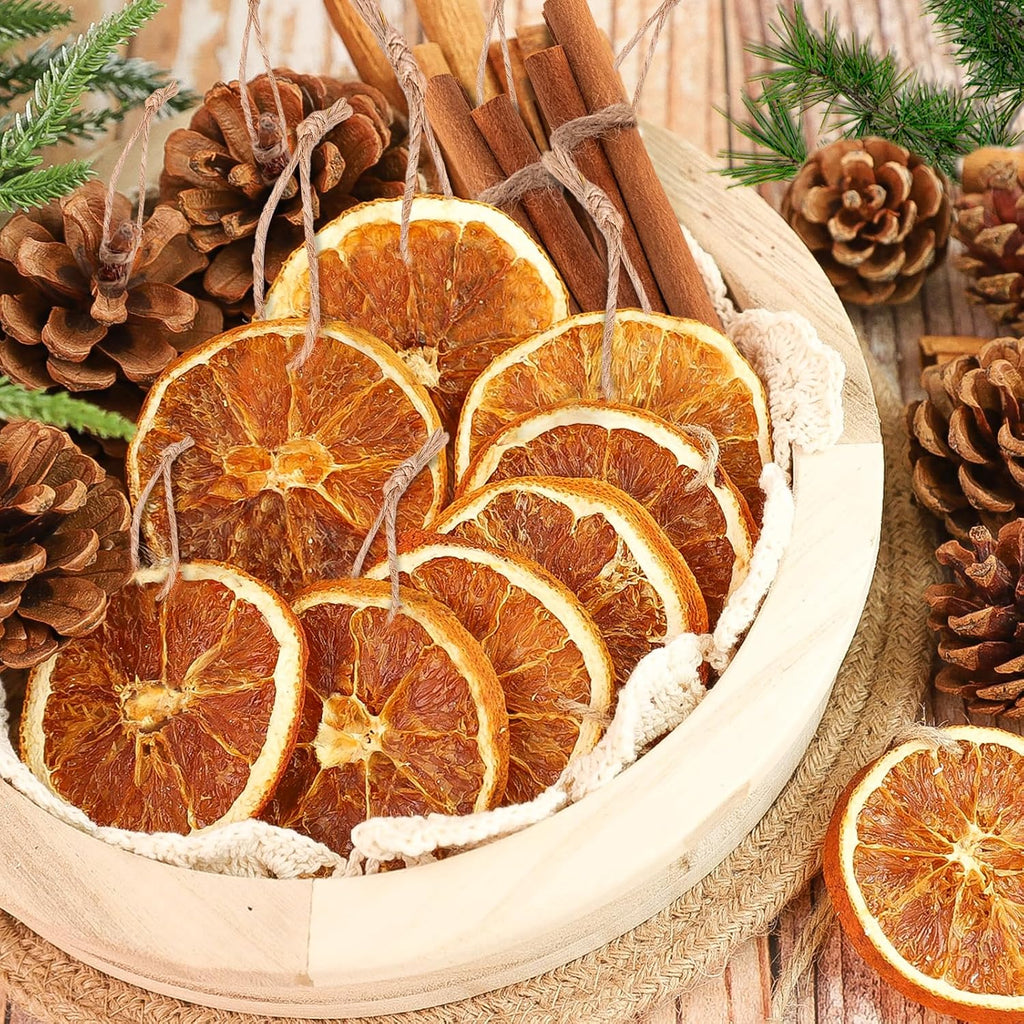 Christmas Decorations - 36Pcs Natural Orange Slices Cinnamon Pinecones | Set with Jute Hangers Unique Craft Ornaments Bulk for Xmas Tree Holiday Farmhouse Rustic Decor Indoor