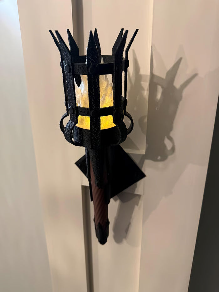 Medieval Torch Wall Sconce: Battery LED Realistic Candle Light with Remote - Torch + Wall Mount / Orange