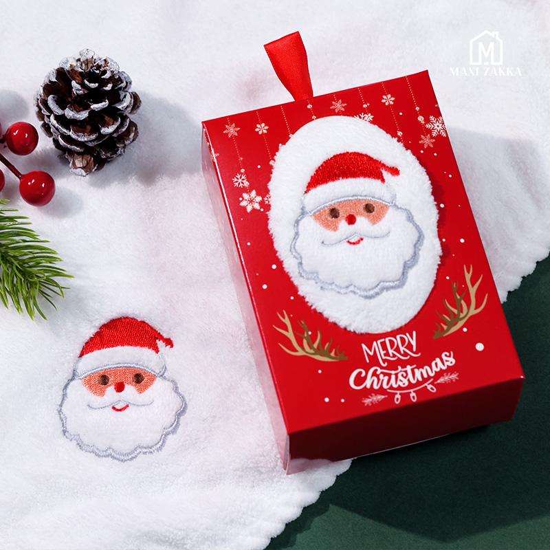 Ready Stock Christmas Towel Gift Embroidery Children Customer Giveaway Promotion Plush Toy Cake Corporate Chrix Eve