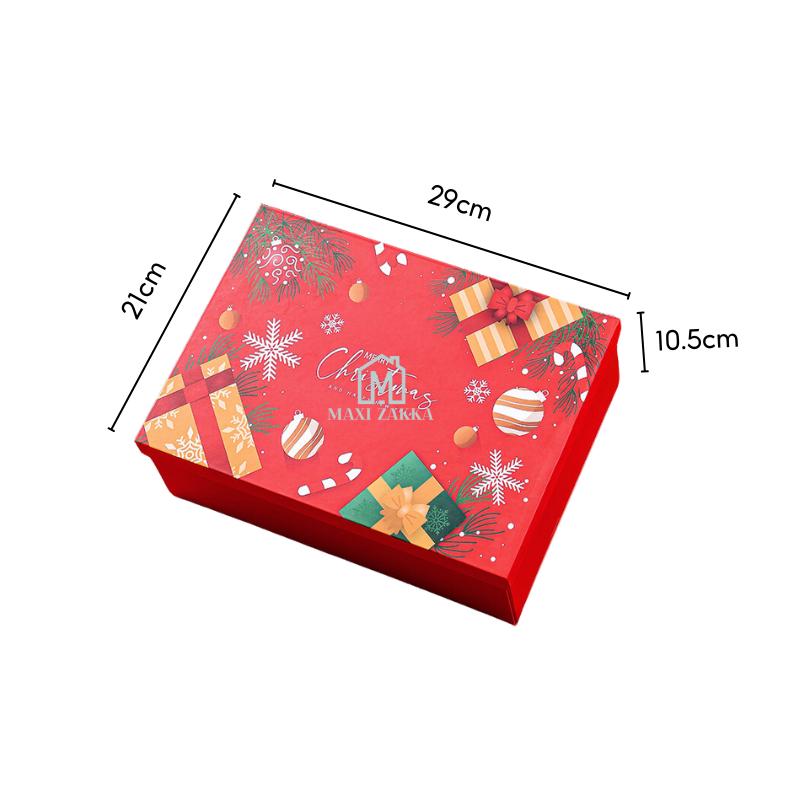 Ready Stock Christmas Premium Solid Hard Gift Box with Raffia Card Ribbon Gift Packaging Magnetic Folding Xmas