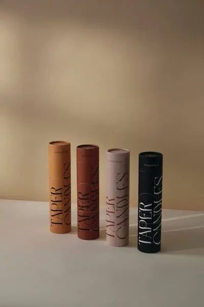 Burnt Orange & Peach Tube Tapers - Set of 4