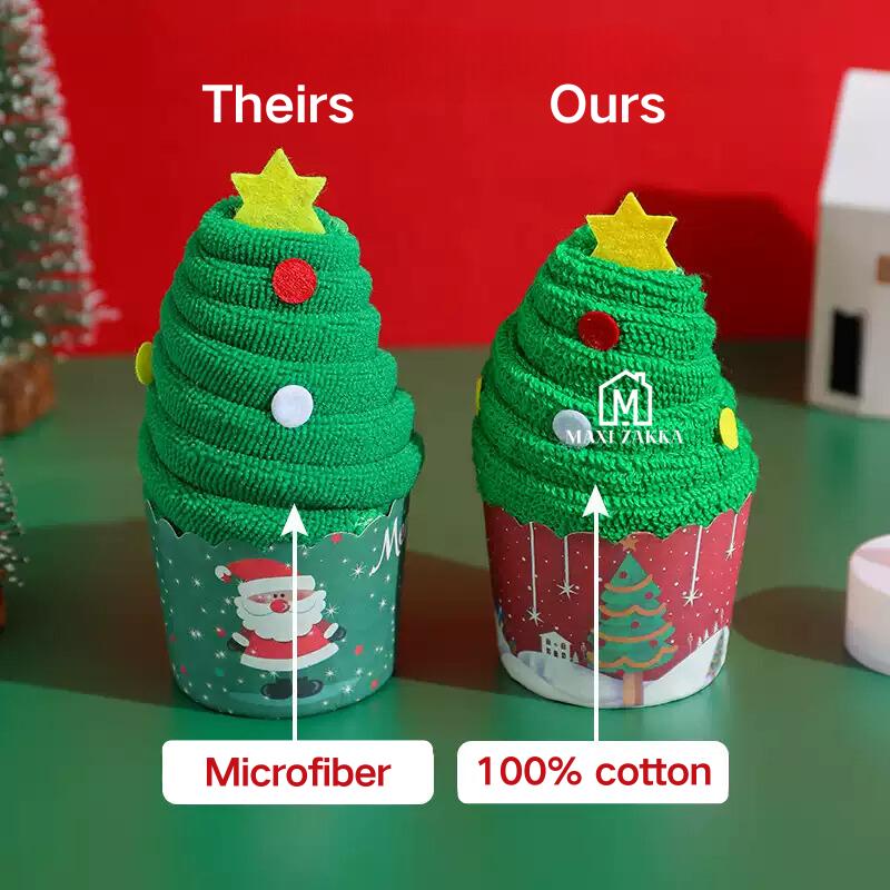 Ready Stock Christmas Towel Gift Embroidery Children Customer Giveaway Promotion Plush Toy Cake Corporate Chrix Eve