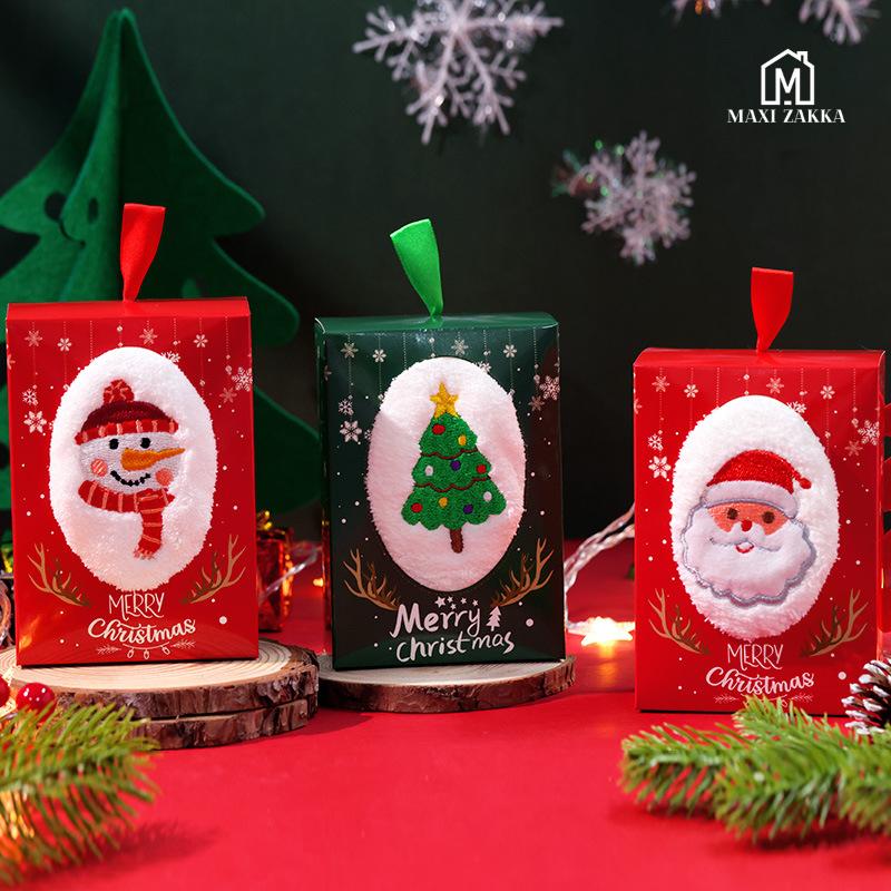 Ready Stock Christmas Towel Gift Embroidery Children Customer Giveaway Promotion Plush Toy Cake Corporate Chrix Eve