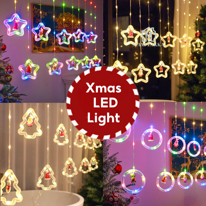 🇸🇬 Ready Stock Christmas LED Lights Fairy Lights Decoration Window Curtain String Lights USB Waterproof Party Decor