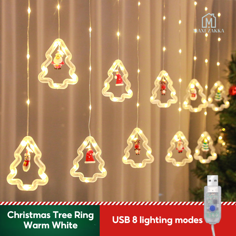 🇸🇬 Ready Stock Christmas LED Lights Fairy Lights Decoration Window Curtain String Lights USB Waterproof Party Decor