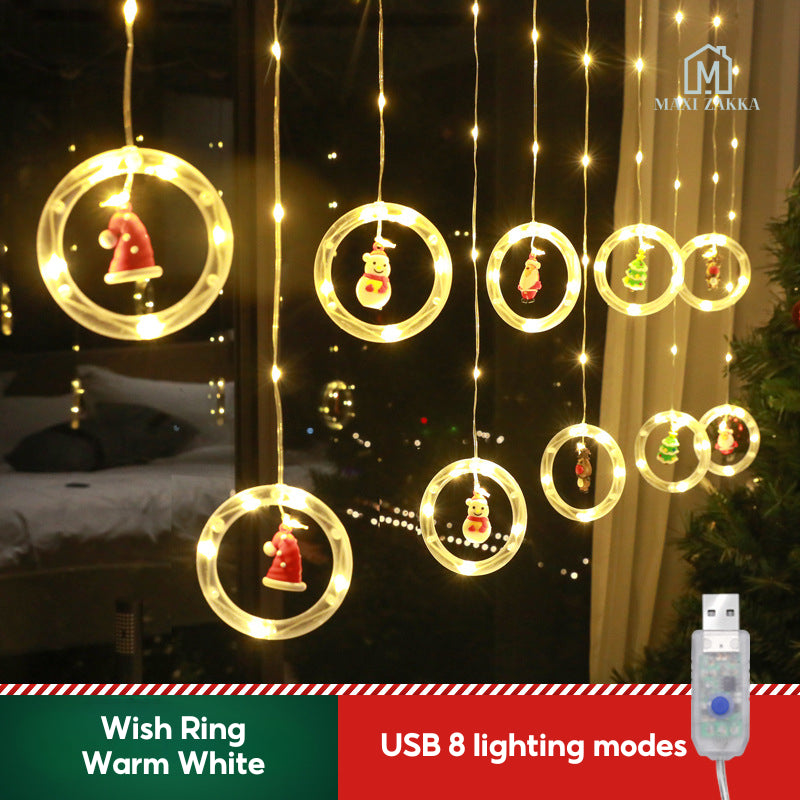 🇸🇬 Ready Stock Christmas LED Lights Fairy Lights Decoration Window Curtain String Lights USB Waterproof Party Decor