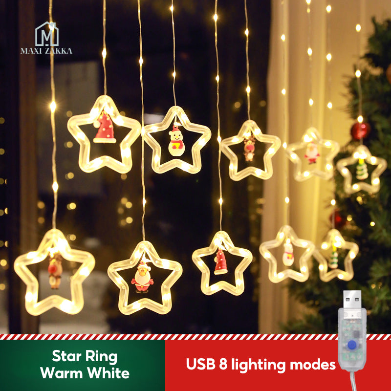 🇸🇬 Ready Stock Christmas LED Lights Fairy Lights Decoration Window Curtain String Lights USB Waterproof Party Decor