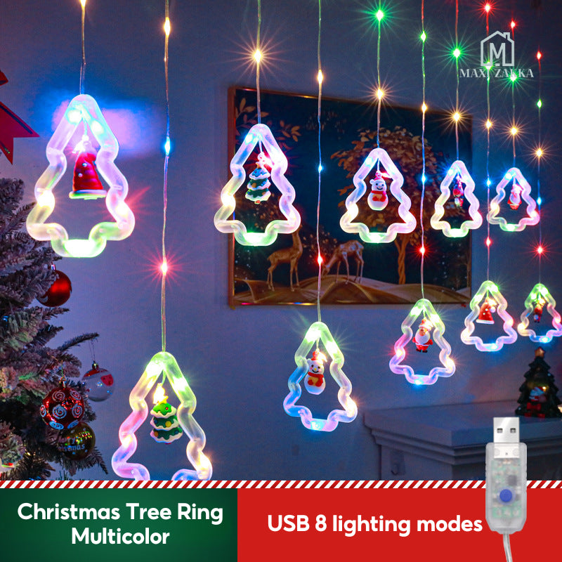 🇸🇬 Ready Stock Christmas LED Lights Fairy Lights Decoration Window Curtain String Lights USB Waterproof Party Decor