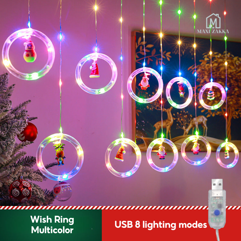 🇸🇬 Ready Stock Christmas LED Lights Fairy Lights Decoration Window Curtain String Lights USB Waterproof Party Decor